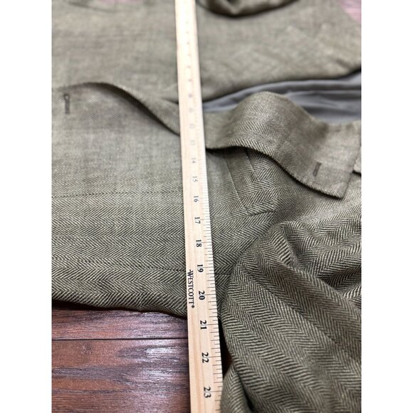 NEW Ralph Lauren 100 % Lino Jacket Blazer 40R GARRISON Italy Herringbone - Picture 12 of 12
